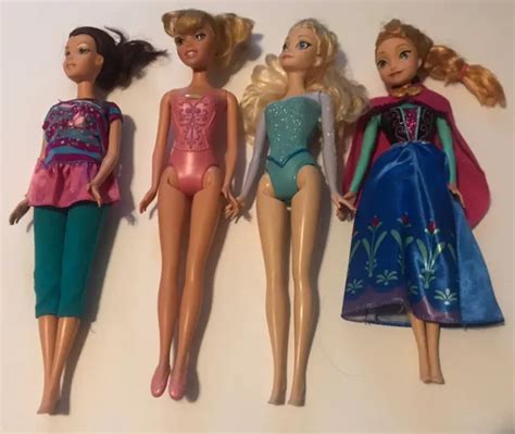 Lot Of Disney Barbie Dolls Frozen Elsa Anna Blonde Brunette Mattel Picclick