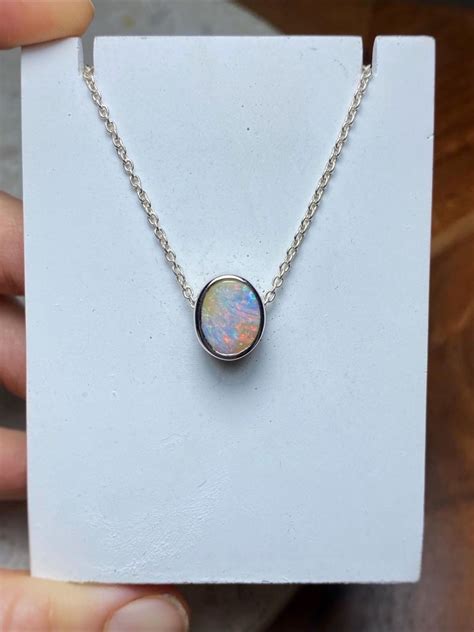Signature Opal Boulder Opal Necklace In A Floating Style Setting Is