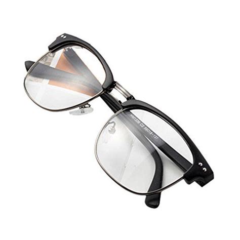 daxin unisex hipster vintage retro classic half frame glasses clear lens nerd eyewear scrub