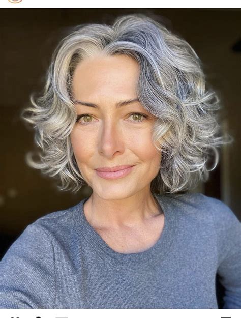 Pin By Ejmac On Hair In 2021 Grey Curly Hair Short Hair Haircuts
