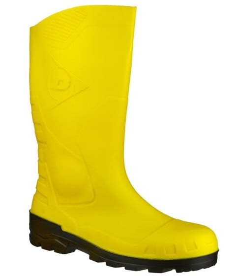 Dunlop Devon Full Safety Wellington Yellow Footwear From Garment