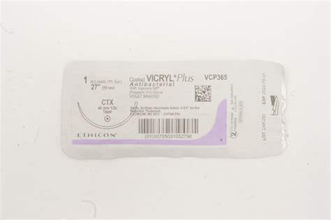 Ethicon Vcp365 1 Vicryl Plus Ctx 48mm 12c Taper 27inch Imedsales