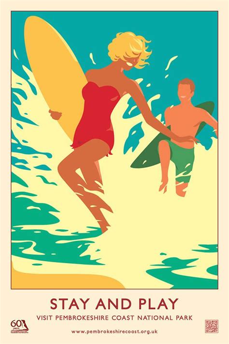 Nostalgic Pembrokeshire Coast Travel Poster Designs Pembrokeshire