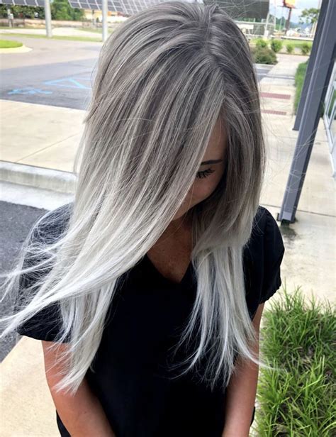 🔆 Silver Blonde Ombré Hair 🔆 Capelli Grigi Meches Colore Di Capelli Biondi Capelli Grigi E