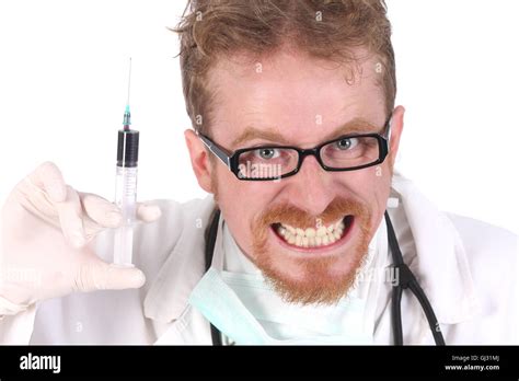 Doctor With Injection Stock Photo Alamy