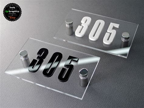 Acrylic Sign With Wall Spacers For Hotel Signage Room Number Etsy