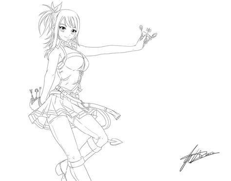 Lucy Heartfilia Lineart By Jadeedge On Deviantart