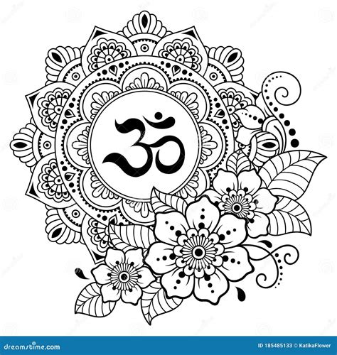 Hindu Mantra Writing `shree` And `aum` Or `om` Design Stock Photography