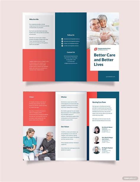 Medical Home Care Tri Fold Brochure Template In Illustrator Psd