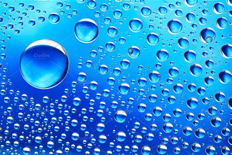 Blue Water Drops Background High Quality Abstract Stock Photos