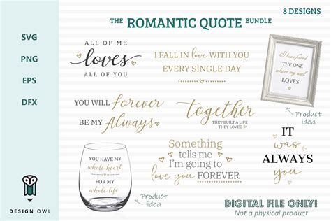The Romantic Quote Bundle Romantic Svg Cut Files 201058 Cut Files