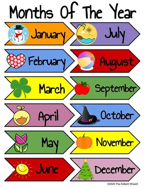 Months Of The Year Free Printables