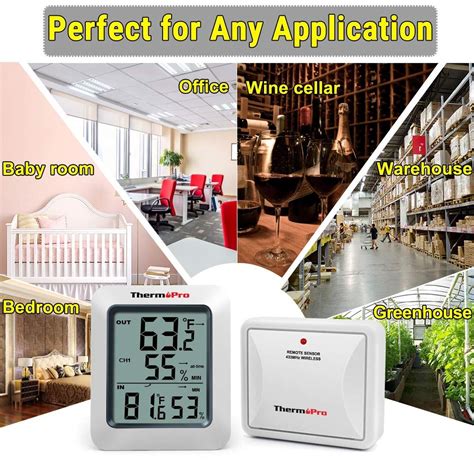 Thermopro Tp60 Digital Hygrometer Indoor Outdoor Thermometer Wireless