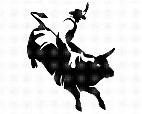 Rodeo Svg Bull Riding Png Steer Rider Dxf Clipart Eps Vector By