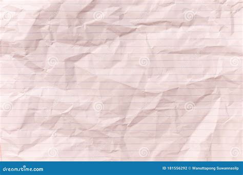 Top View Empty Rumpled Lined Paper With Wrinkled Notebook Lined Paper