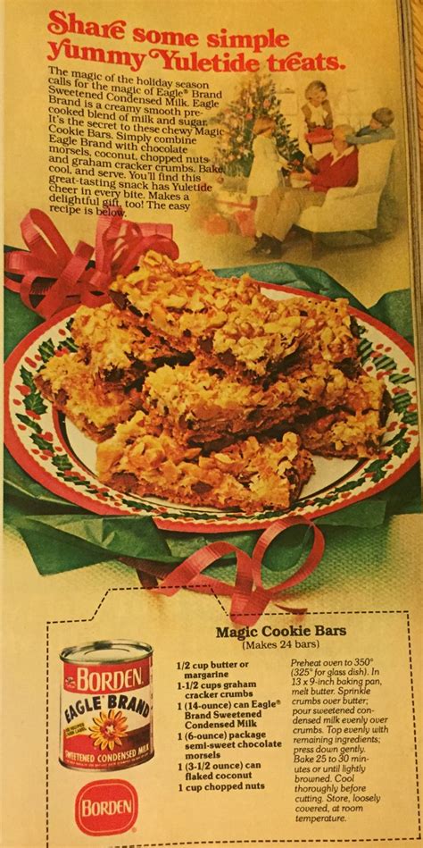 Borden Eagle Brand Sweetened Condensed Milk Ad And Magic Cookie Bars