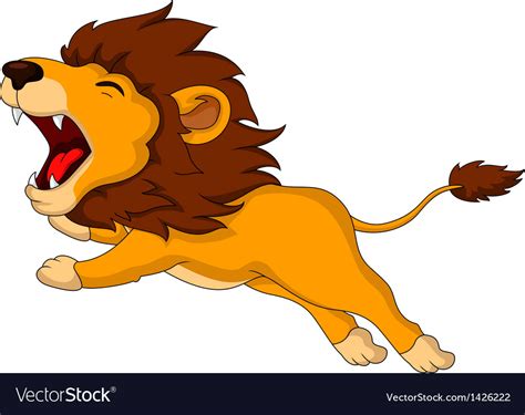 Roaring Cartoon Lion Royalty Free Vector Image