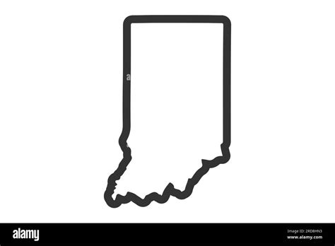 Indiana Outline Symbol Us State Map Vector Illustration Stock Vector