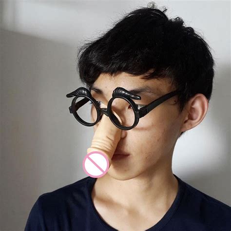 Buy Funny Adult Game Realistic Dildo Sex Party Glasses Props Long Nose
