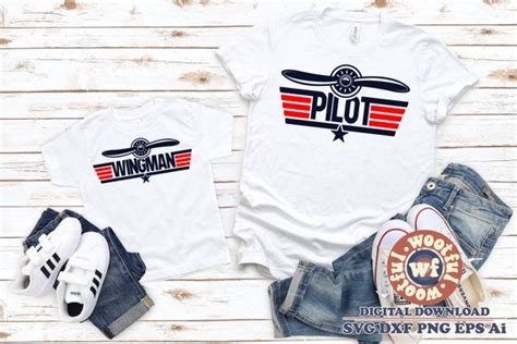 Pilot And Wingman Svg Father And Son Matching Svg Dad And Son Etsy
