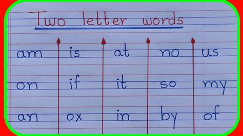 Two Letter Words In English 2 Letter Wordstwo Letters Words Youtube