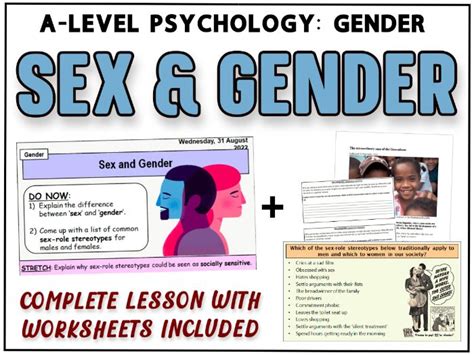 A Level Psychology Sex And Gender Year 2 Gender Teaching Resources
