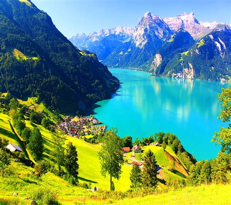 Suiza Lago Montañas Paisaje Paisaje Fondo De Pantalla Hd Peakpx