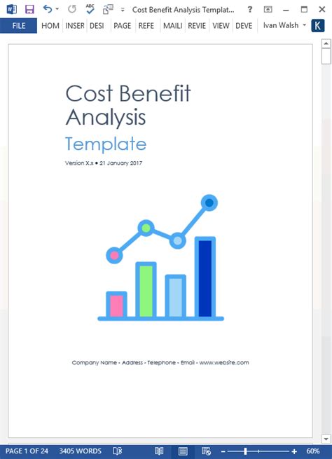 cost benefit analysis template ms wordexcel templates