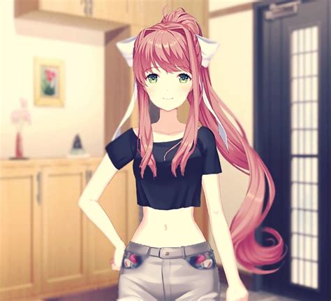 Monika Casual Clothes Anima Games Anime Characters Female Characters