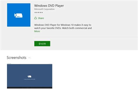 The Windows 10 Dvd Player App Is Now In The Windows Store For 1499