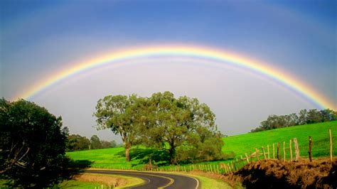 Colorful Rainbow Over The Road Hd Rainbow Wallpapers Hd Wallpapers