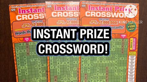 INSTANT PRIZE CROSSWORD! CA Scratchers - YouTube
