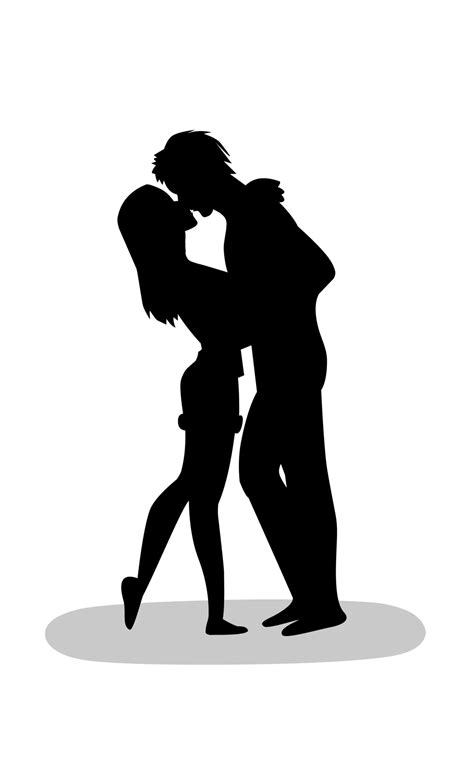 Silhouette Image Illustration Kissing Couple 3513575 Vector Art At Vecteezy