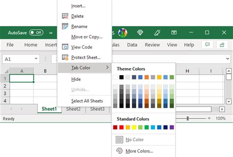 Changing A Spreadsheet Tabs Color Microsoft Excel Undefined