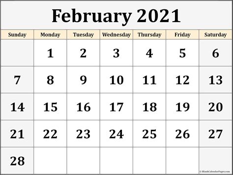 Proclamations and notable february observances. February 2021 blank calendar collection.