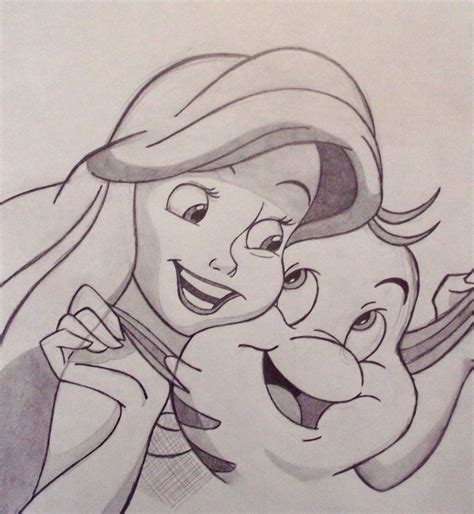 Ariel And Flounder By Sacha31 On Deviantart Disney Drawings Sketches Disney Drawings Disney