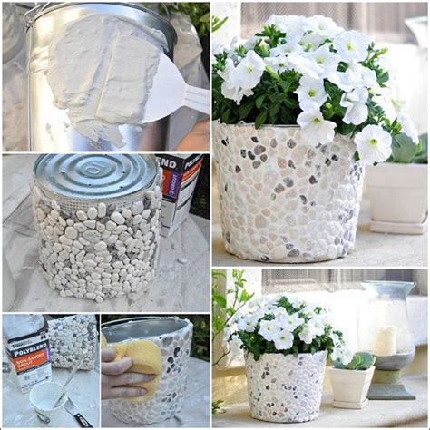 How To Diy Pebble Decorated Planter