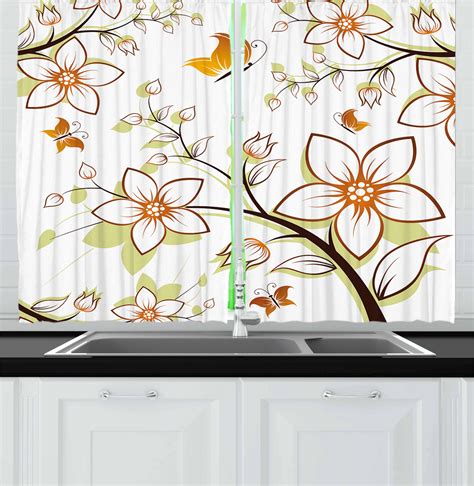 Autumn Design Kitchen Curtains 2 Panel Set Window Drapes 55 X 39 Ebay