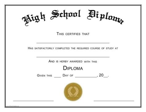 30 Free High School Diploma Templates Word Printabletemplates