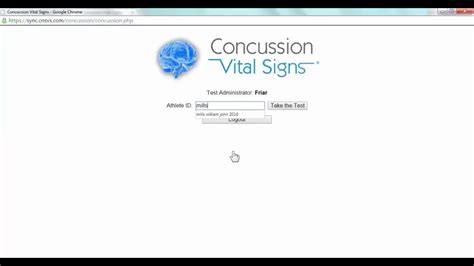 Mpsmr Concussion Vital Signs Baseline Testing Instructions Youtube