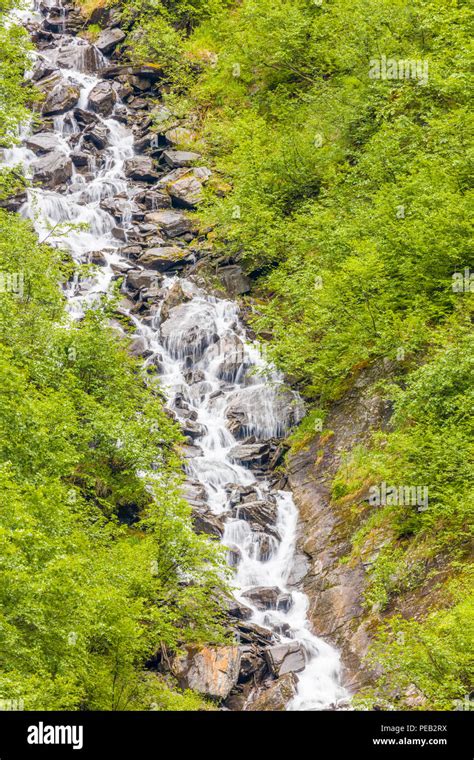 Summer Waterfalls In Keystone Canyon On The Richardson Highway In