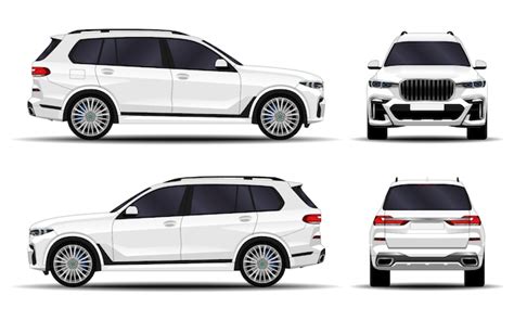 Premium Vector Realistic Suv Car Front View Side View Back View