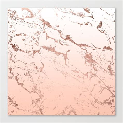 pink blush white ombre gradient rose gold marble pattern canvas print by audrey chenal society6