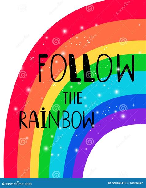 Follow Rainbow Poster Stock Vector Illustration Of Concept 226843412