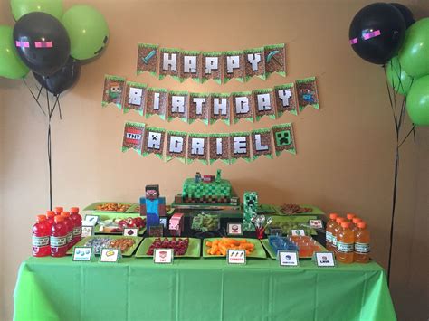 Minecraft Birthday Cumpleaños Con Tema De Minecraft Fiesta Minecraft