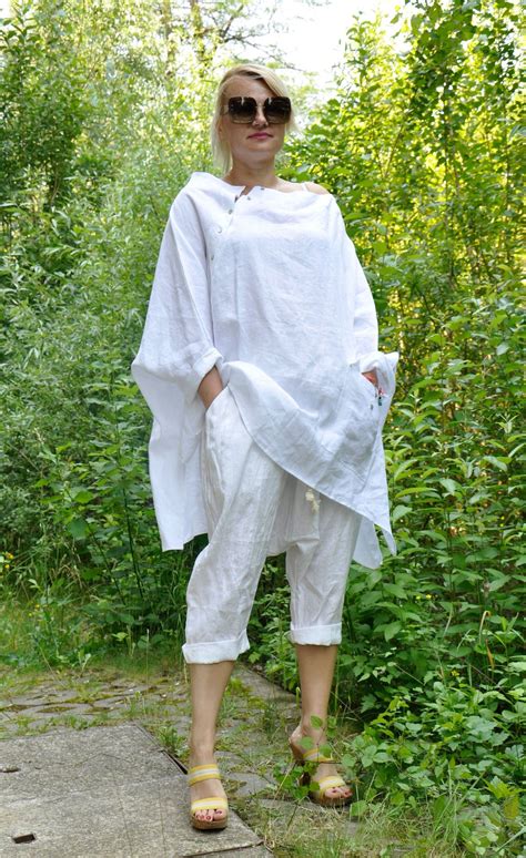 White Tunic Linen Clothing Women Plus Size Linen Clothing Linen