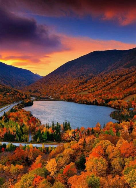 Sunrise Over Echo Lake New Hampshire By Greg Dubois Autumn