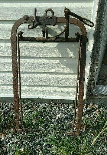 Antique Cast Iron Hay Trolley Harpoon Lift Rustic Farm Barn Tool