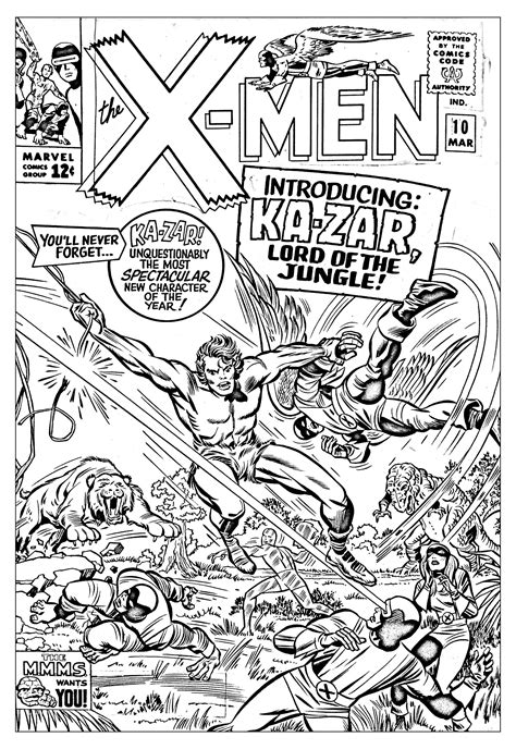 Comics Xmen 1965 Unreleased Cover Books Adult Coloring Pages
