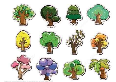 Printable Tree Stickers Free Printable Papercraft Templates